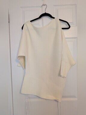 REISS Cream Ribbed Boatneck Women's Sweater